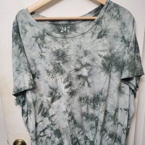 Maurices 24/7 Forever Tye Dye Knot Hem T-Shirt Women's Plus Size 3X